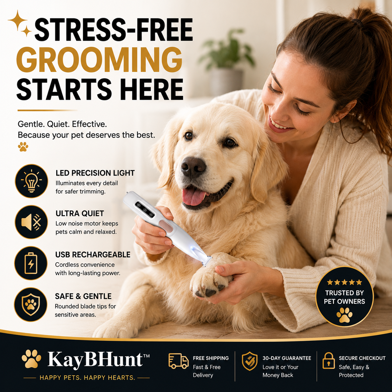 PawsElite-LED Precision Pet Grooming Trimmer