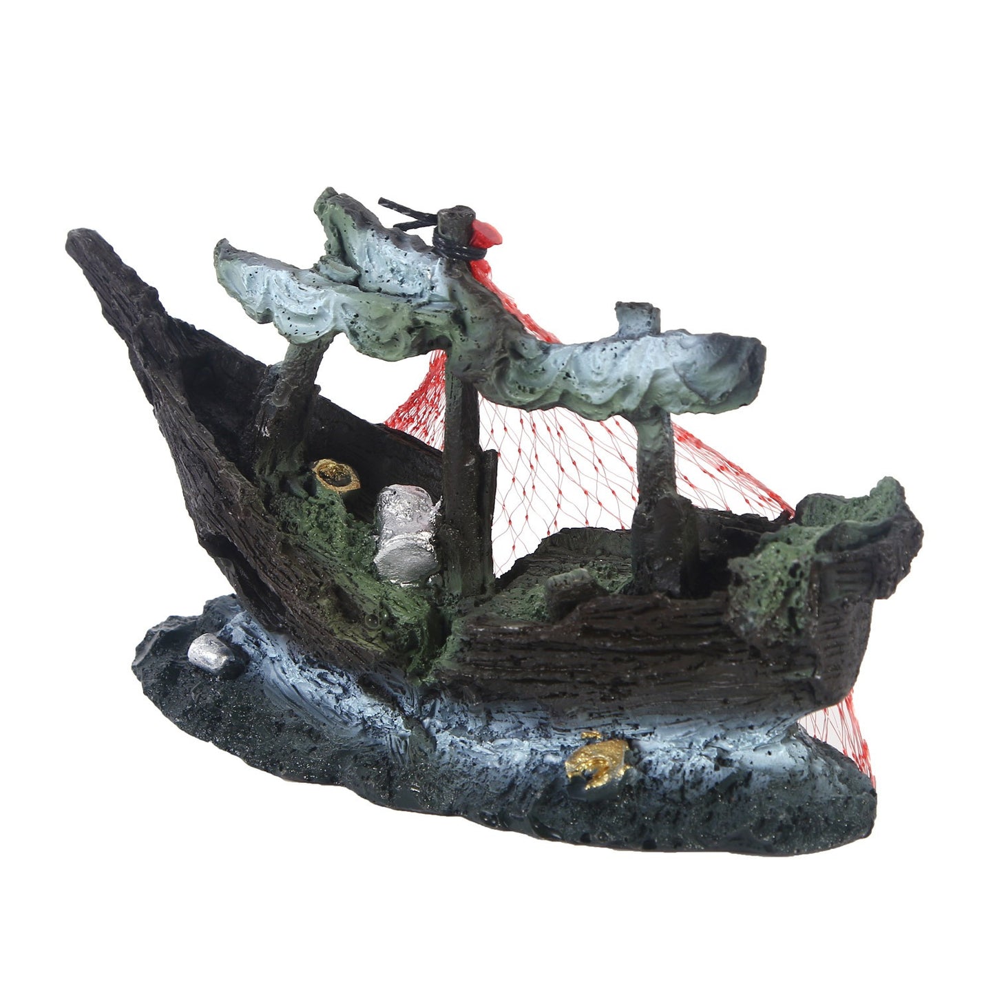 Ship Fish Tank Resin Water Grass Landscape Decoration