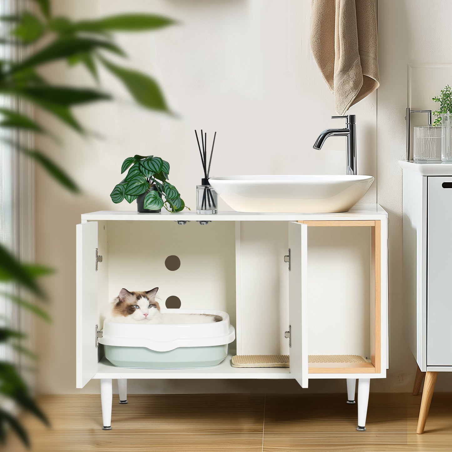 🐾 HideAway™ Cat Litter Cabinet & Bathroom Storage