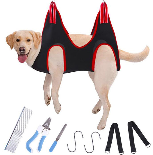 Pet Grooming Hammock & Nail Trimming Set