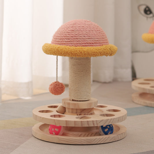 Solid Wood Turntable Cat Scratching Board