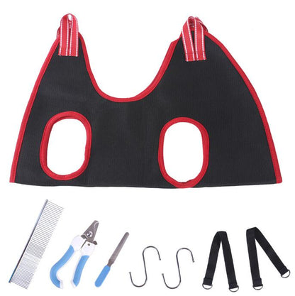 Pet Grooming Hammock & Nail Trimming Set