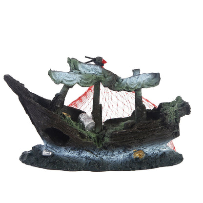 Ship Fish Tank Resin Water Grass Landscape Decoration