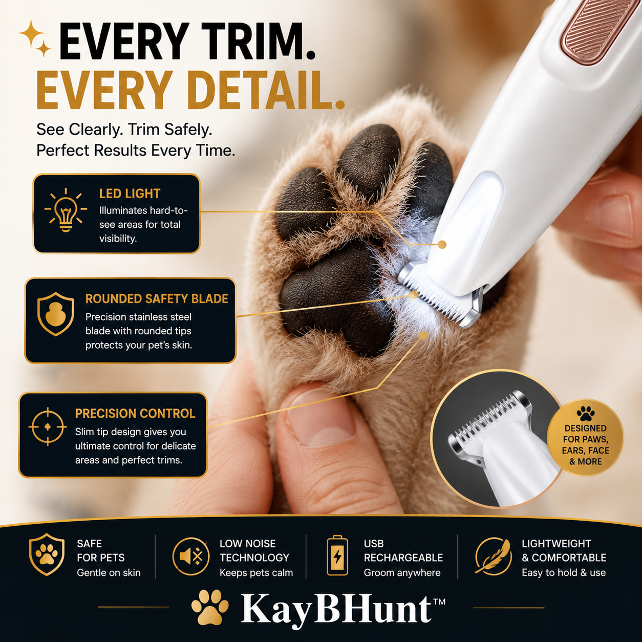 PawsElite-LED Precision Pet Grooming Trimmer