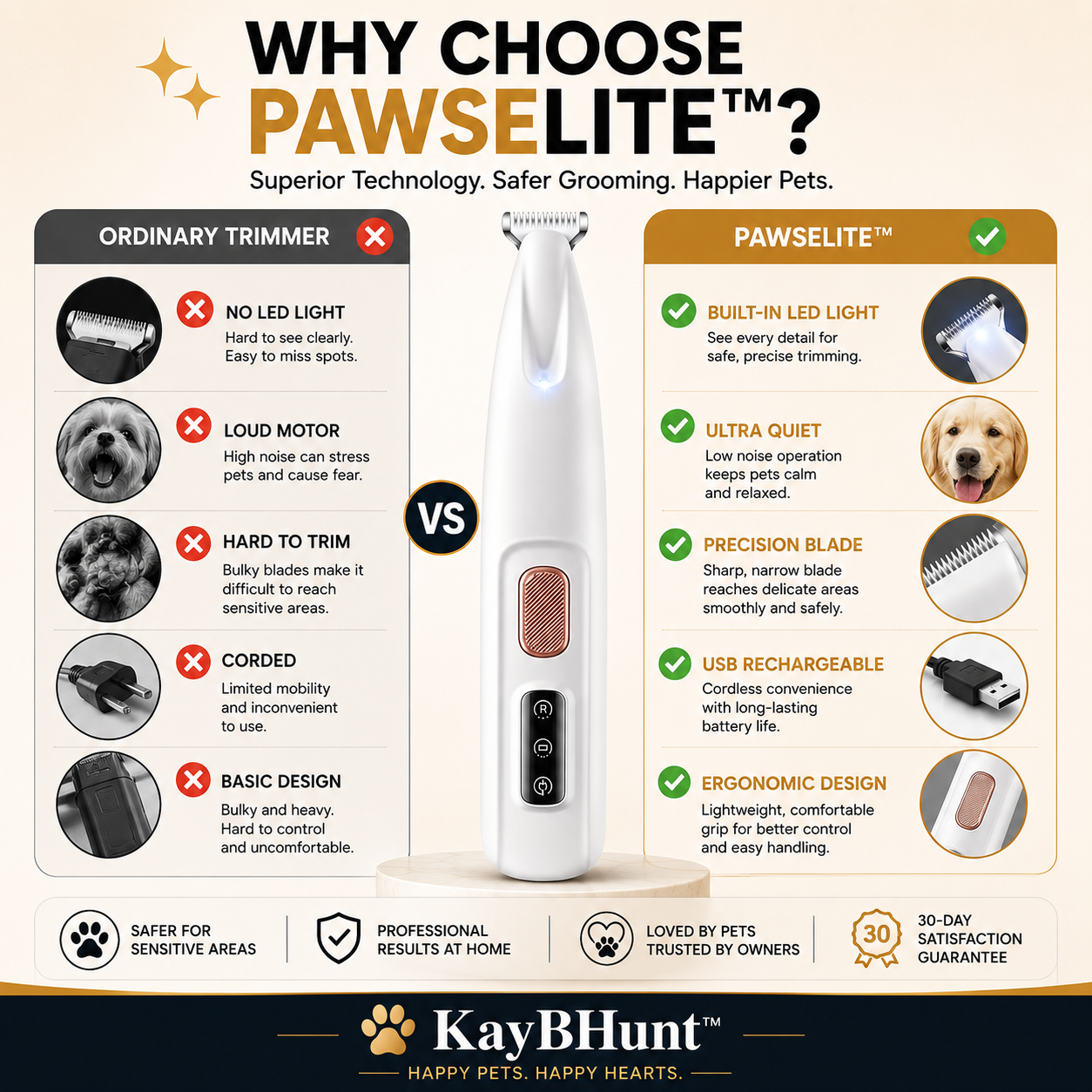 PawsElite-LED Precision Pet Grooming Trimmer
