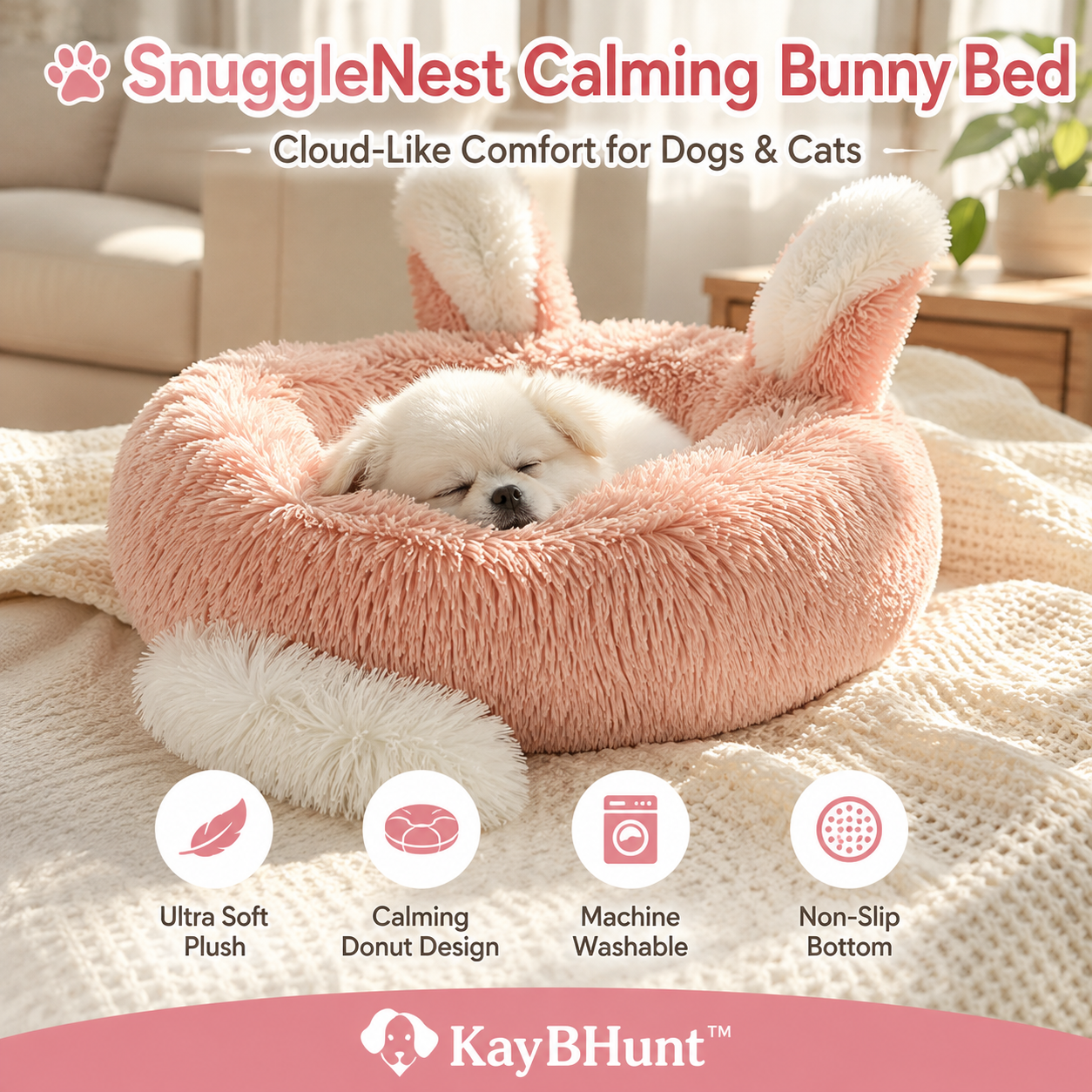 🐾 SnuggleNest- Calming Donut Pet Bed