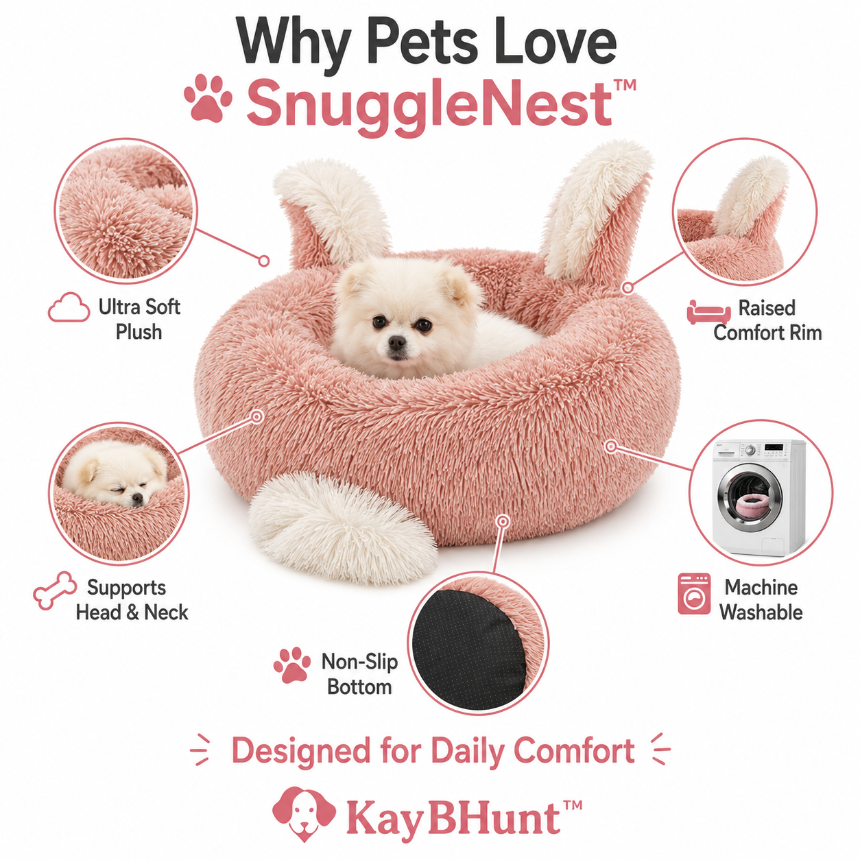 🐾 SnuggleNest- Calming Donut Pet Bed